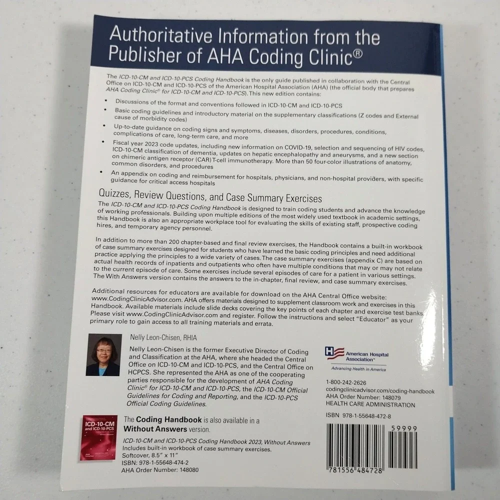 ICD-10-CM and ICD-10-PCS Coding Handbook 2023 with Answers AHA Coding Clinic